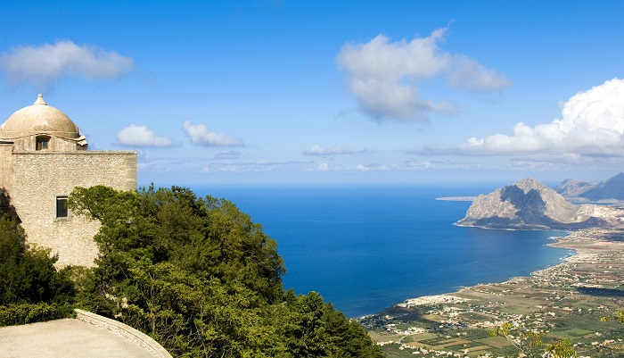 Panoramic view of the west coast from Erice